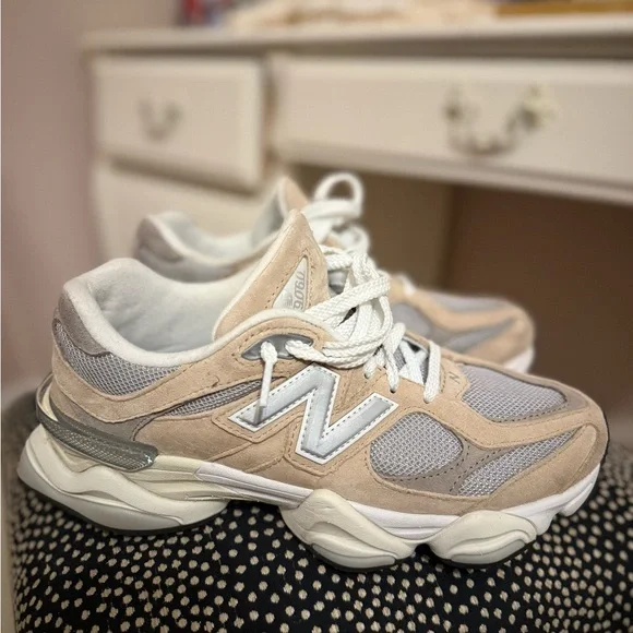 New Balance 9060 Beige and Gray Sneakers - Picture 2 of 10